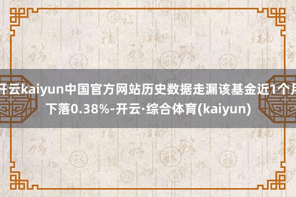 开云kaiyun中国官方网站历史数据走漏该基金近1个月下落0.38%-开云·综合体育(kaiyun)