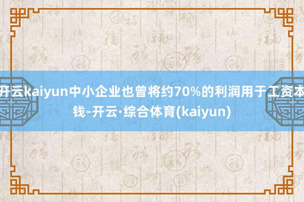 开云kaiyun中小企业也曾将约70%的利润用于工资本钱-开云·综合体育(kaiyun)