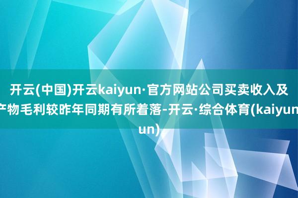 开云(中国)开云kaiyun·官方网站公司买卖收入及产物毛利较昨年同期有所着落-开云·综合体育(kaiyun)